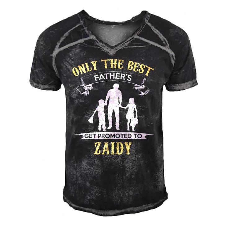 Only The Best Fathers Get Promoted To Zaidy Men's Short Sleeve V-neck 3D Print Retro Tshirt