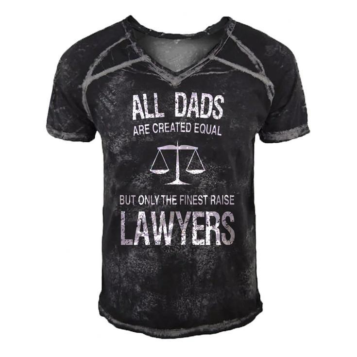 Only The Finest Dads Raise Lawyers - Proud Attorneys Father Men's Short Sleeve V-neck 3D Print Retro Tshirt