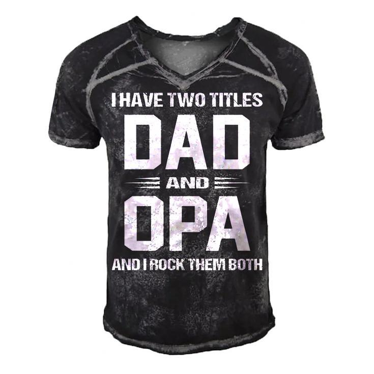 Opa Grandpa Gift   I Have Two Titles Dad And Opa Men's Short Sleeve V-neck 3D Print Retro Tshirt