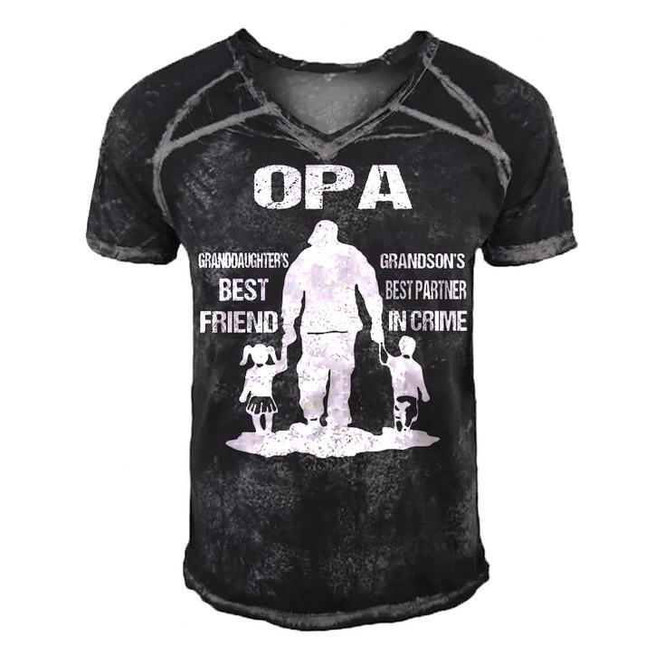 Opa Grandpa Gift   Opa Best Friend Best Partner In Crime Men's Short Sleeve V-neck 3D Print Retro Tshirt