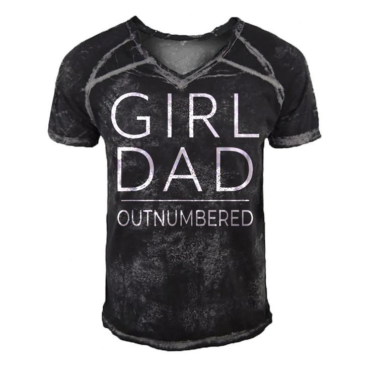 Outnumbered Dad Of Girls  Men Fathers Day For Girl Dad  Men's Short Sleeve V-neck 3D Print Retro Tshirt