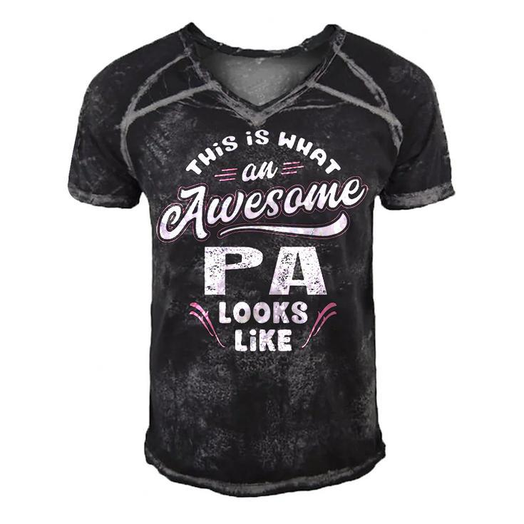 Pa Grandpa Gift   This Is What An Awesome Pa Looks Like Men's Short Sleeve V-neck 3D Print Retro Tshirt