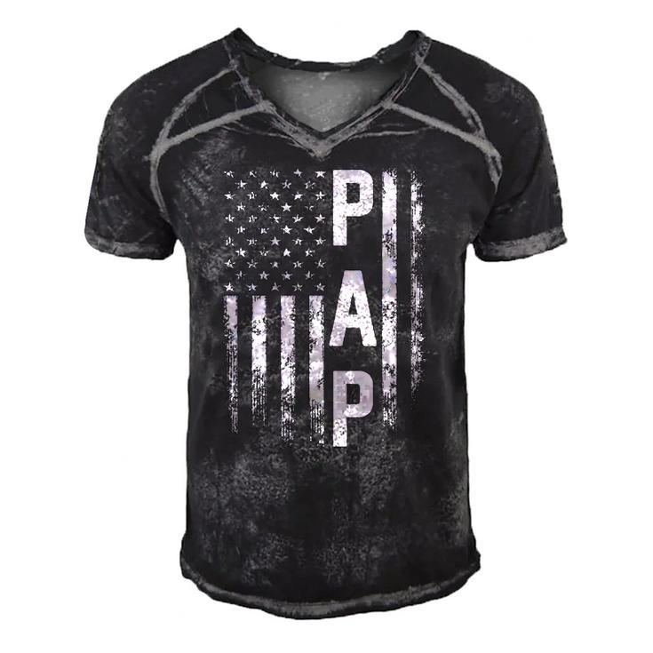Pap Gift America Flag Gift For Men Fathers Day Men's Short Sleeve V-neck 3D Print Retro Tshirt