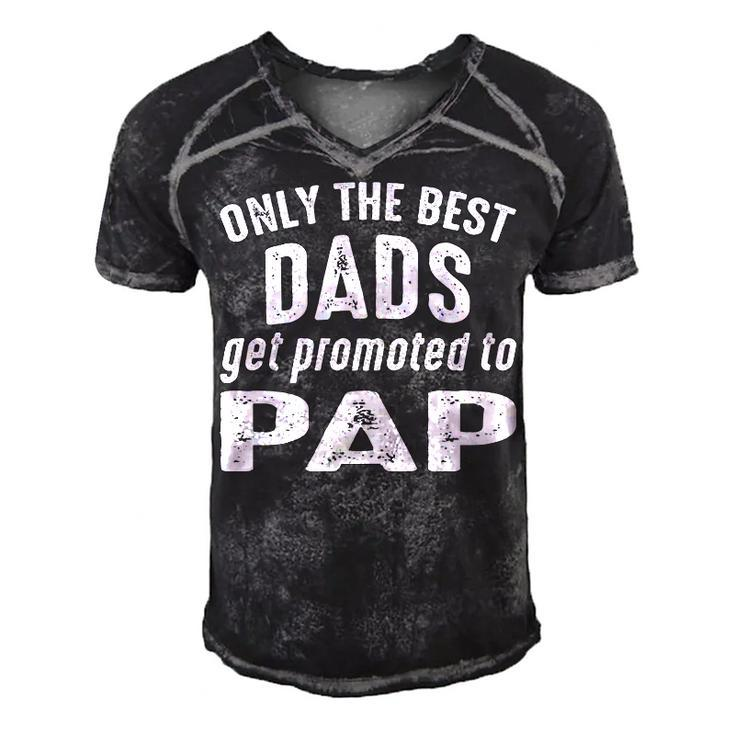 Pap Grandpa Gift   Only The Best Dads Get Promoted To Pap V2 Men's Short Sleeve V-neck 3D Print Retro Tshirt