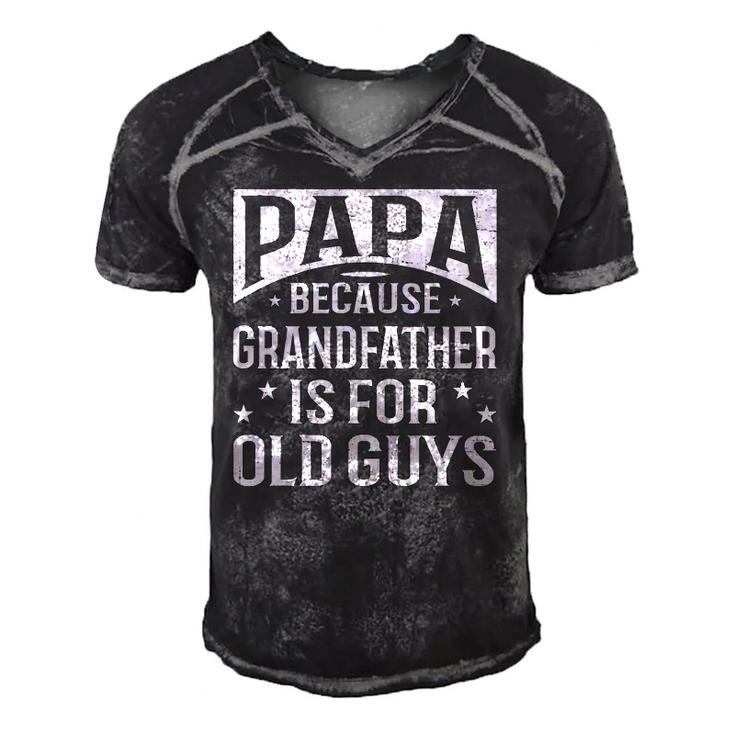 Papa Because Grandfather Fathers Day Dad Men's Short Sleeve V-neck 3D Print Retro Tshirt