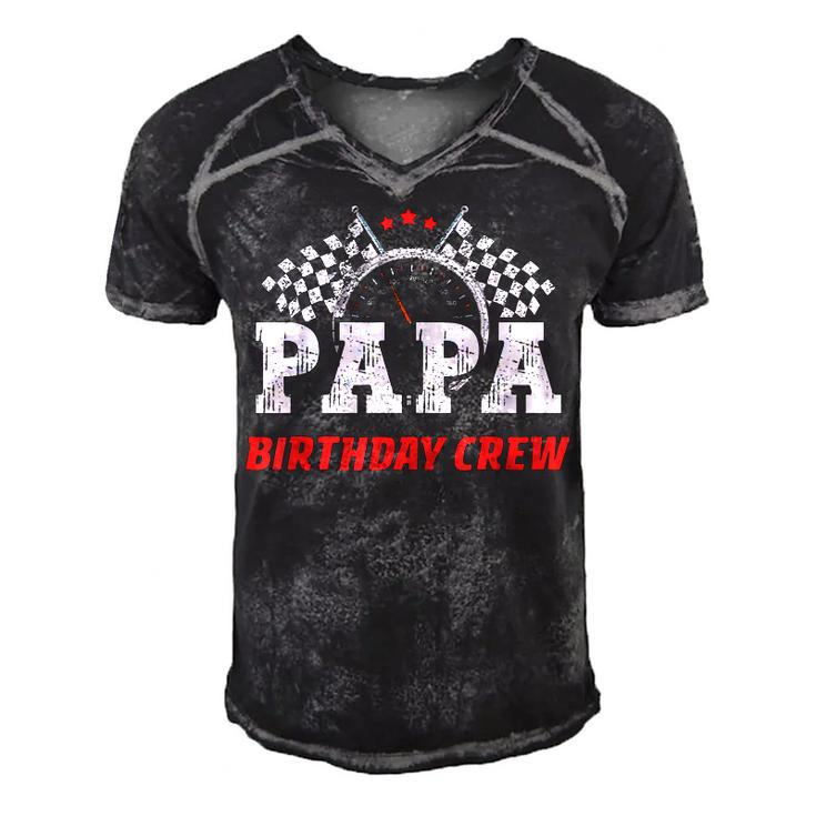 Papa Birthday Crew Race Car Racing Car Driver Dad Daddy  Men's Short Sleeve V-neck 3D Print Retro Tshirt