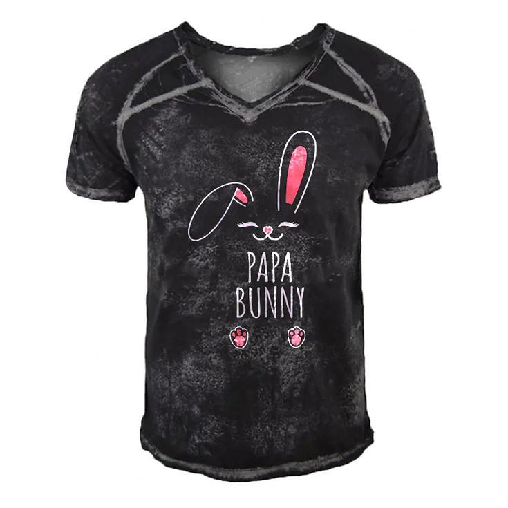 Papa Bunny Funny Matching Easter Bunny Egg Hunting Men's Short Sleeve V-neck 3D Print Retro Tshirt