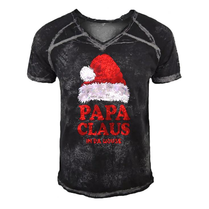Papa Claus Christmas Dad Santa Family Matching Pajamas Xmas Men's Short Sleeve V-neck 3D Print Retro Tshirt
