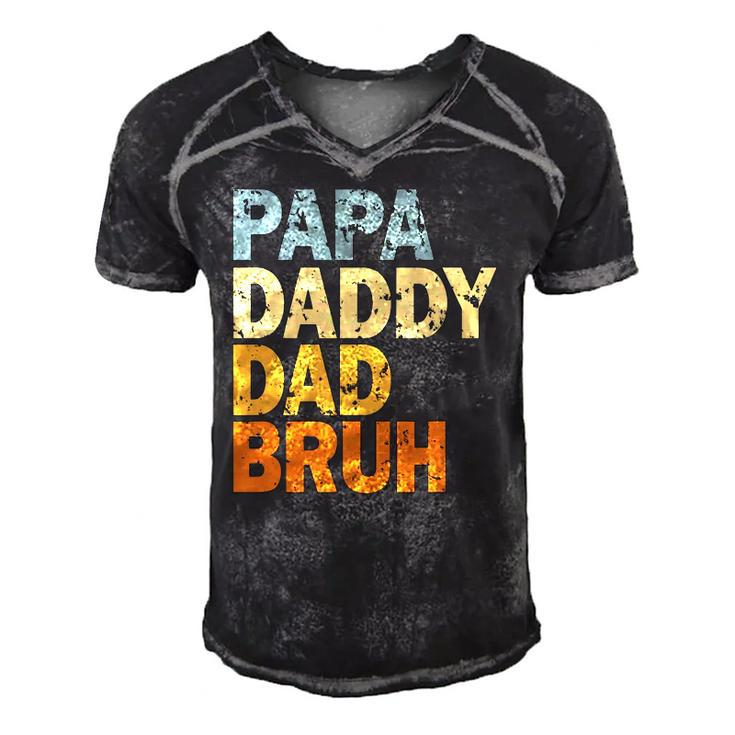 Papa Daddy Dad Bruh Fathers Day Men's Short Sleeve V-neck 3D Print Retro Tshirt