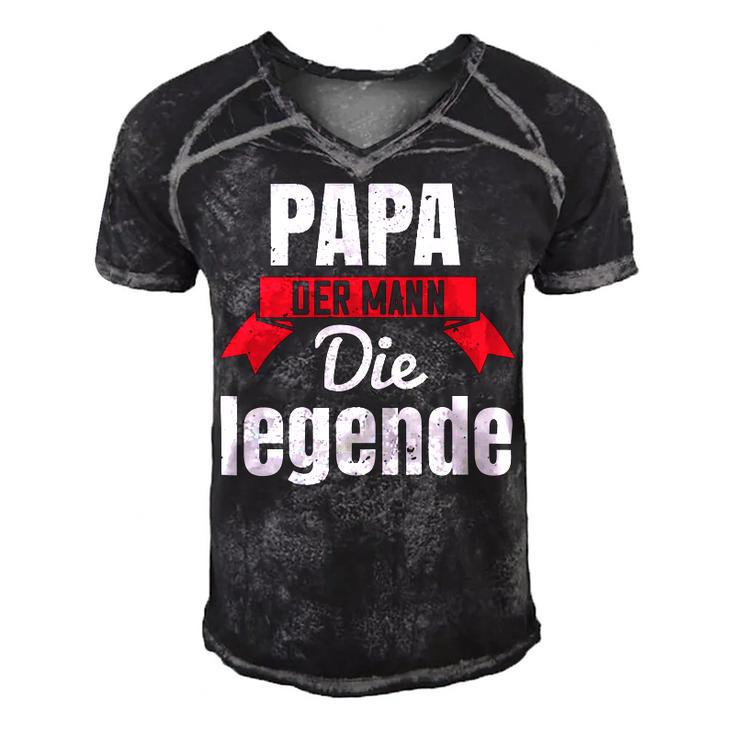 Papa Der Mann Die Legende Papa T-Shirt Fathers Day Gift Men's Short Sleeve V-neck 3D Print Retro Tshirt