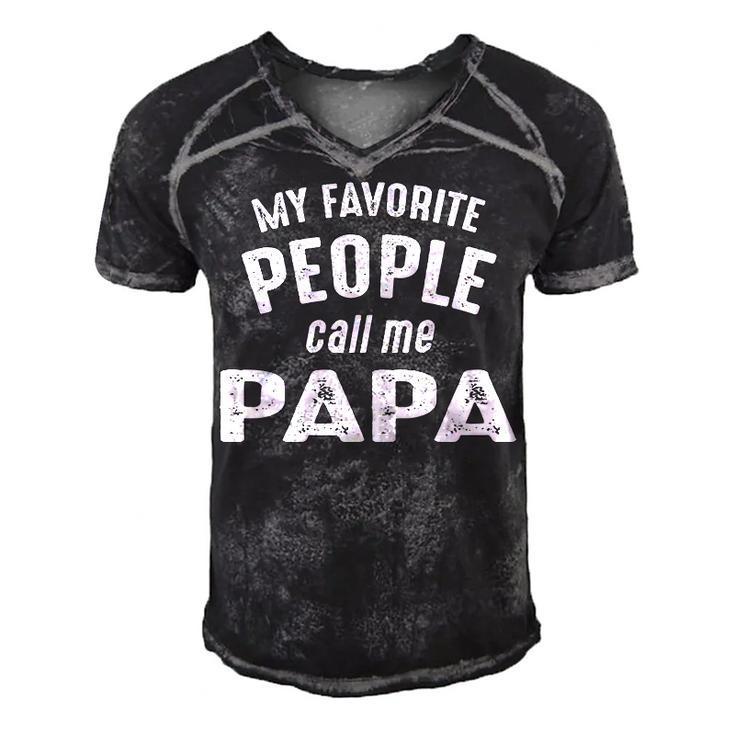Papa Grandpa Gift   My Favorite People Call Me Papa Men's Short Sleeve V-neck 3D Print Retro Tshirt