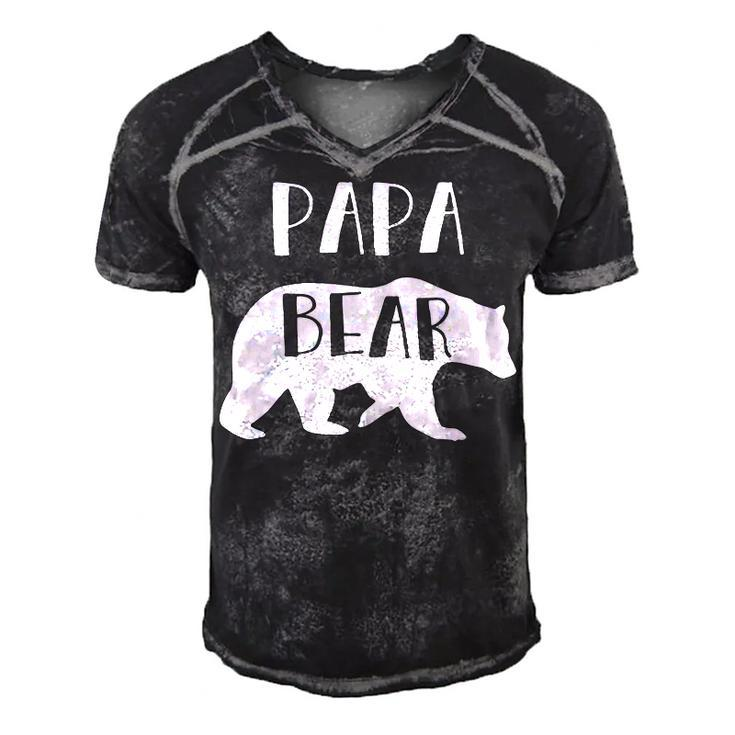 Papa Grandpa Gift   Papa Bear Men's Short Sleeve V-neck 3D Print Retro Tshirt