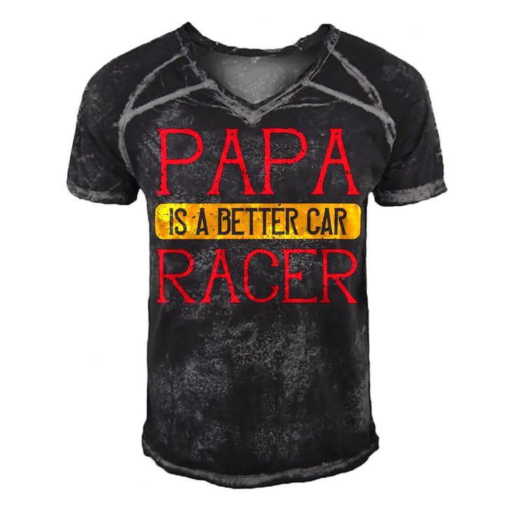 Papa Is A Better Car Racer Papa T-Shirt Fathers Day Gift Men's Short Sleeve V-neck 3D Print Retro Tshirt