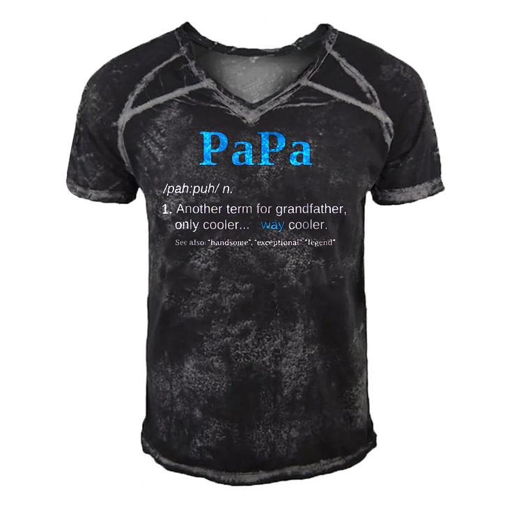 Papa Like A Grandfather Only Cooler Definition Gift Classic Men's Short Sleeve V-neck 3D Print Retro Tshirt