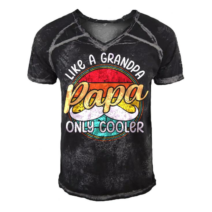 Papa Like A Grandpa Only Cooler Funny Quote For Fathers Day Men's Short Sleeve V-neck 3D Print Retro Tshirt