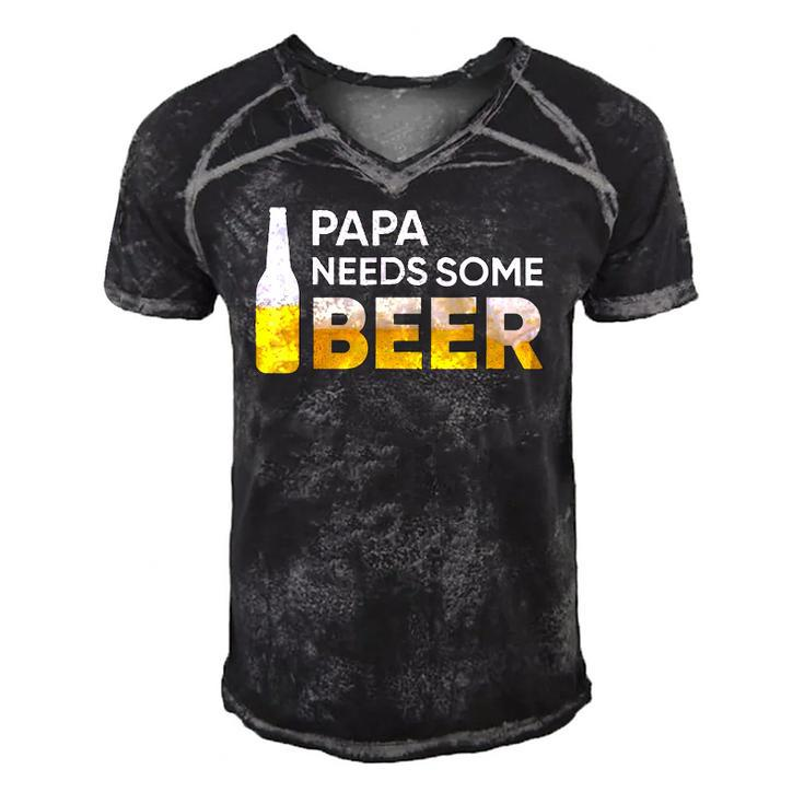 Papa Needs Some Beer Mens Men's Short Sleeve V-neck 3D Print Retro Tshirt
