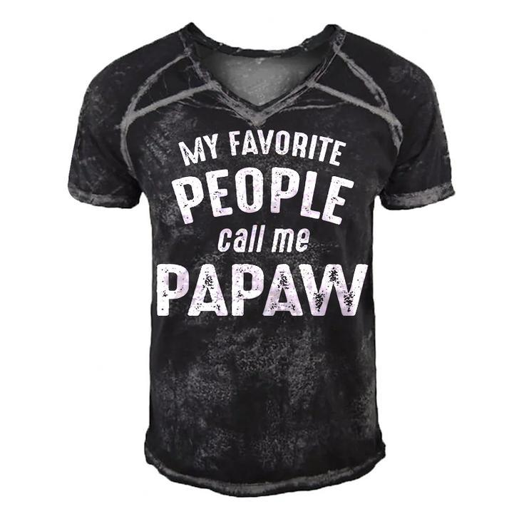 Papaw Grandpa Gift   My Favorite People Call Me Papaw Men's Short Sleeve V-neck 3D Print Retro Tshirt