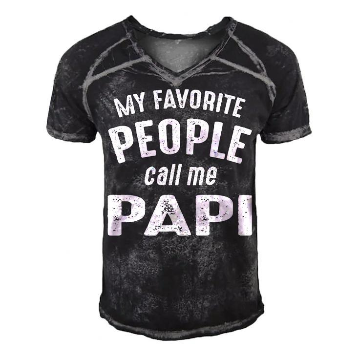 Papi Grandpa Gift   My Favorite People Call Me Papi Men's Short Sleeve V-neck 3D Print Retro Tshirt