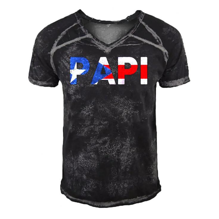 Papi Puerto Rican Dad Mens Puerto Rico  Men's Short Sleeve V-neck 3D Print Retro Tshirt