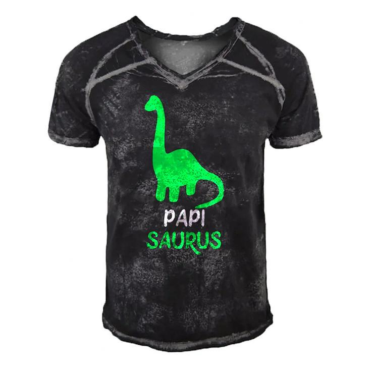 Papisaurus Funny Dinosaur Gift Papisaurus Christmas Men's Short Sleeve V-neck 3D Print Retro Tshirt