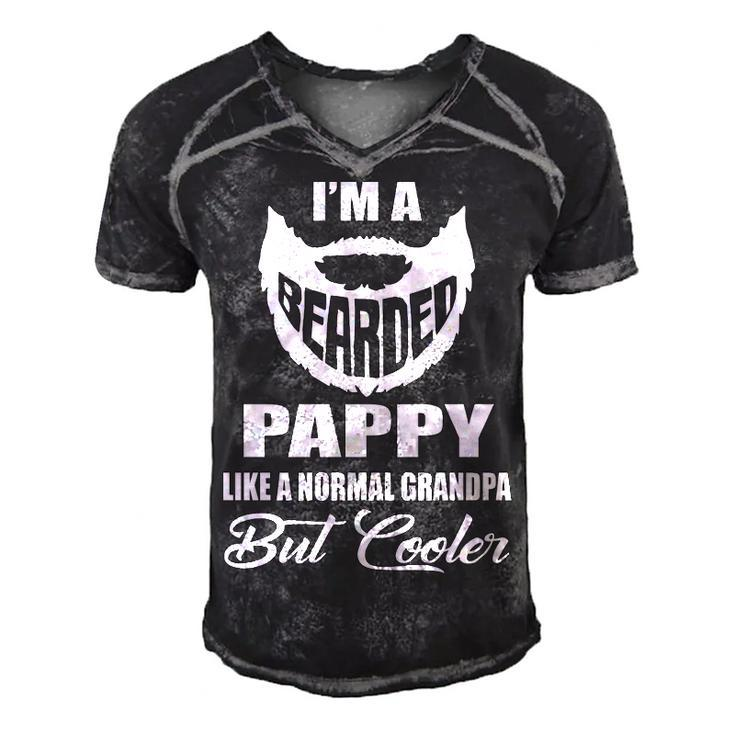 Pappy Grandpa Gift   Bearded Pappy Cooler Men's Short Sleeve V-neck 3D Print Retro Tshirt