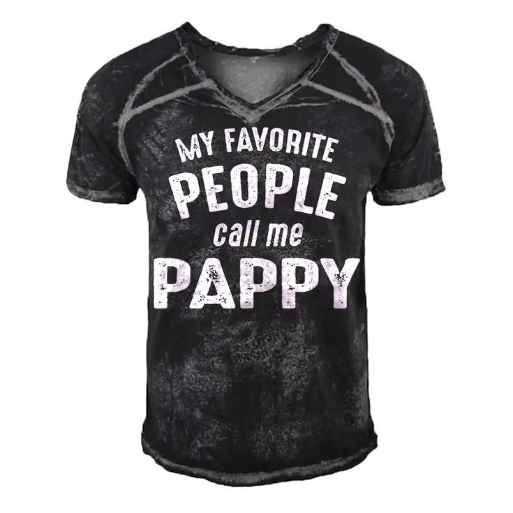 Pappy Grandpa Gift   My Favorite People Call Me Pappy Men's Short Sleeve V-neck 3D Print Retro Tshirt