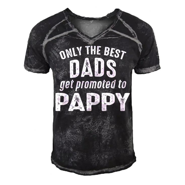 Pappy Grandpa Gift   Only The Best Dads Get Promoted To Pappy Men's Short Sleeve V-neck 3D Print Retro Tshirt