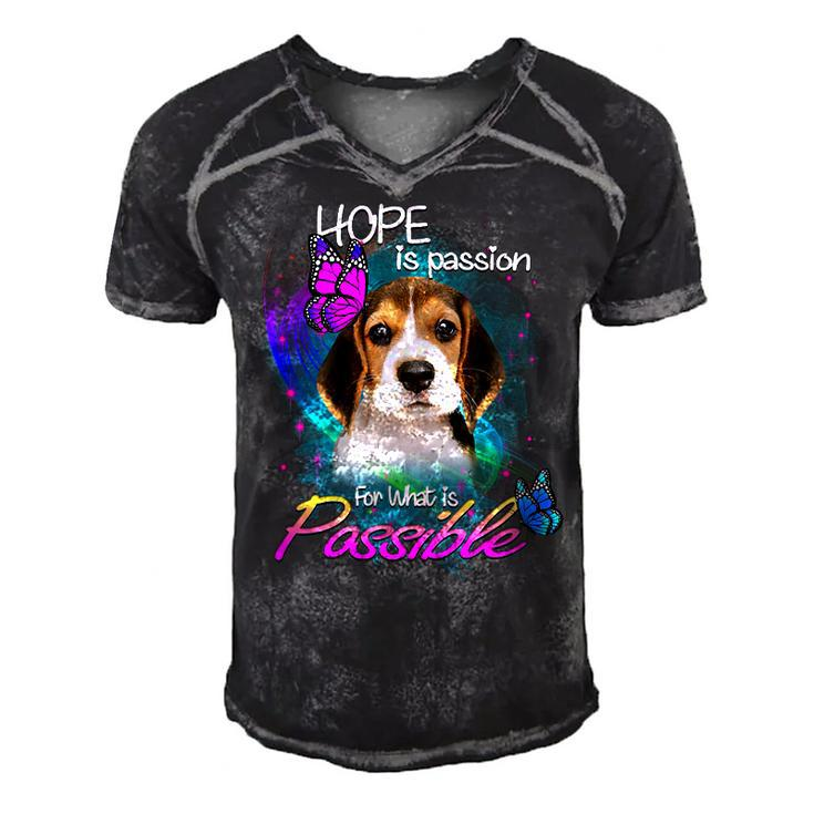 Passion For Possible 78 Beagle Dog Men's Short Sleeve V-neck 3D Print Retro Tshirt