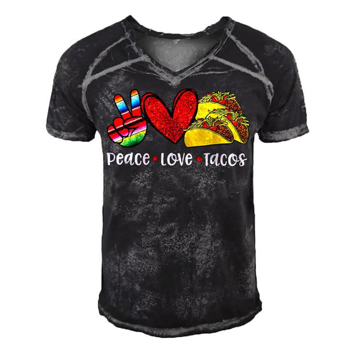 Peace Love Cinco De Mayo Funny V2 Men's Short Sleeve V-neck 3D Print Retro Tshirt