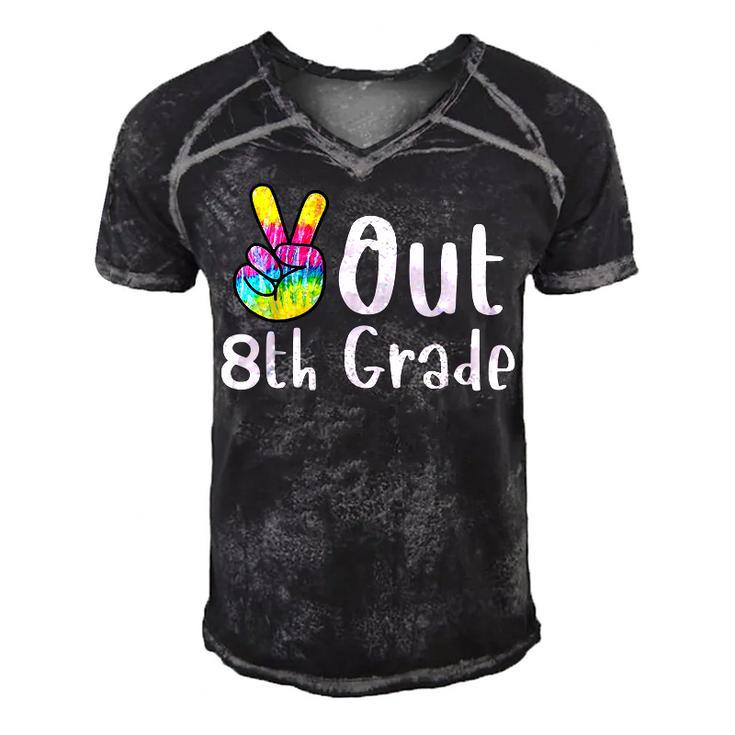 Peace Out 8Th Grade Tie Dye Graduation Class Of 2022 Virtual  V2 Men's Short Sleeve V-neck 3D Print Retro Tshirt