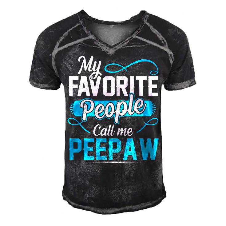 Peepaw Grandpa Gift   My Favorite People Call Me Peepaw Men's Short Sleeve V-neck 3D Print Retro Tshirt