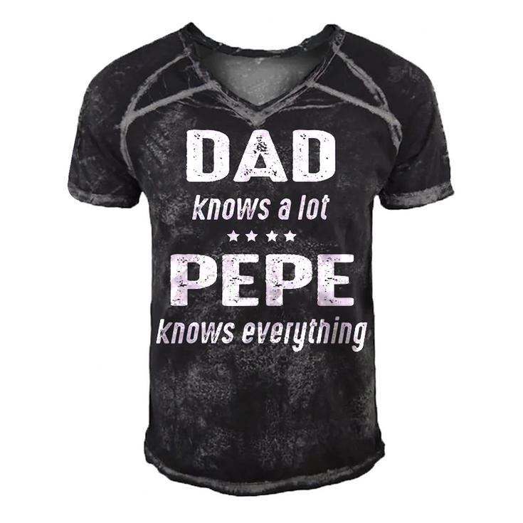 Pepe Grandpa Gift   Pepe Knows Everything Men's Short Sleeve V-neck 3D Print Retro Tshirt