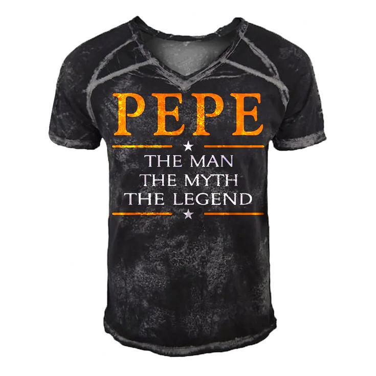Pepe Grandpa Gift   Pepe The Man The Myth The Legend Men's Short Sleeve V-neck 3D Print Retro Tshirt