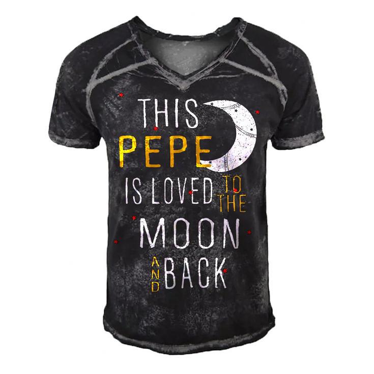 Pepe Grandpa Gift   This Pepe Is Loved To The Moon And Love Men's Short Sleeve V-neck 3D Print Retro Tshirt