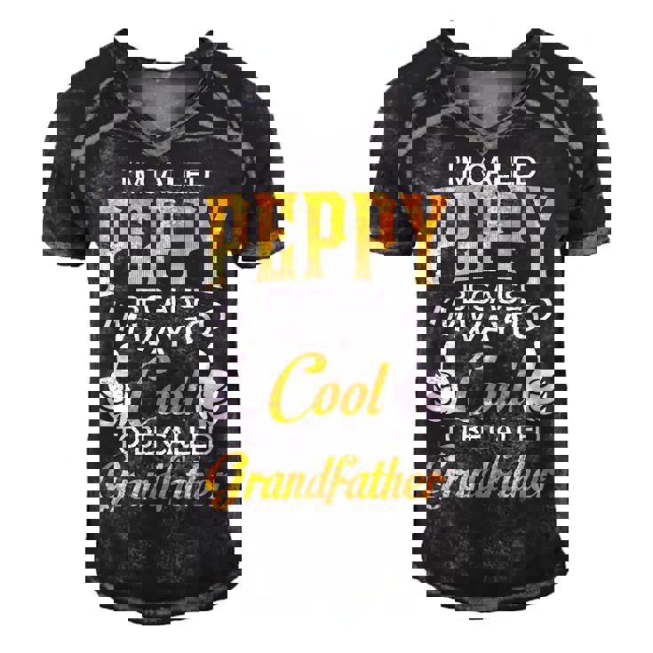 Peppy Grandpa Gift   Im Called Peppy Because Im Too Cool To Be Called Grandfather Men's Short Sleeve V-neck 3D Print Retro Tshirt