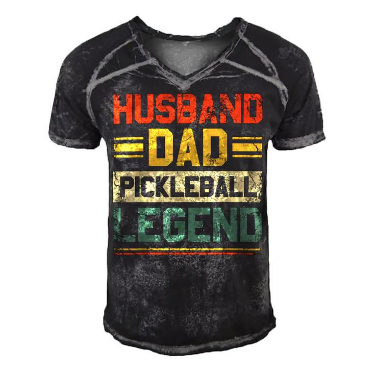 Pickleball  Husband Dad Legend Men's Short Sleeve V-neck 3D Print Retro Tshirt