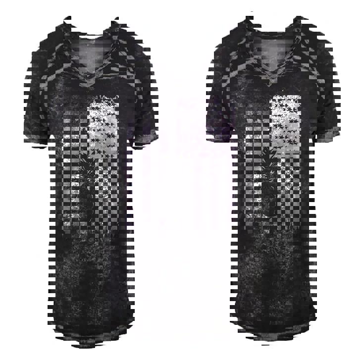 Pineapple Usa American Flag 4Th Of July Patriotic Fruit Men's Short Sleeve V-neck 3D Print Retro Tshirt