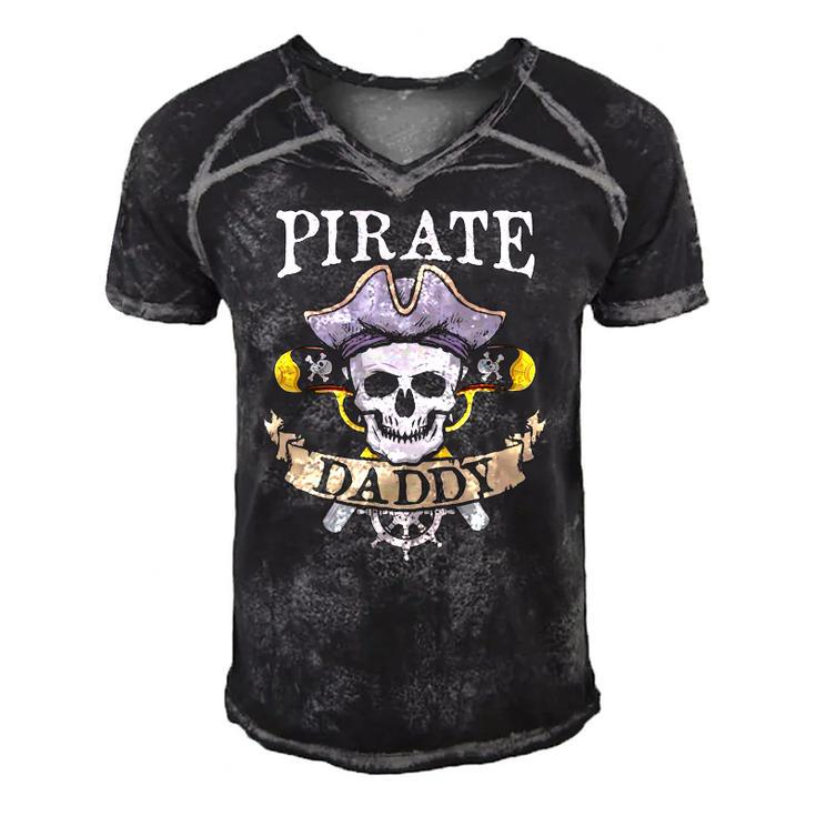 Pirate Daddy Matching Family Dad Men's Short Sleeve V-neck 3D Print Retro Tshirt