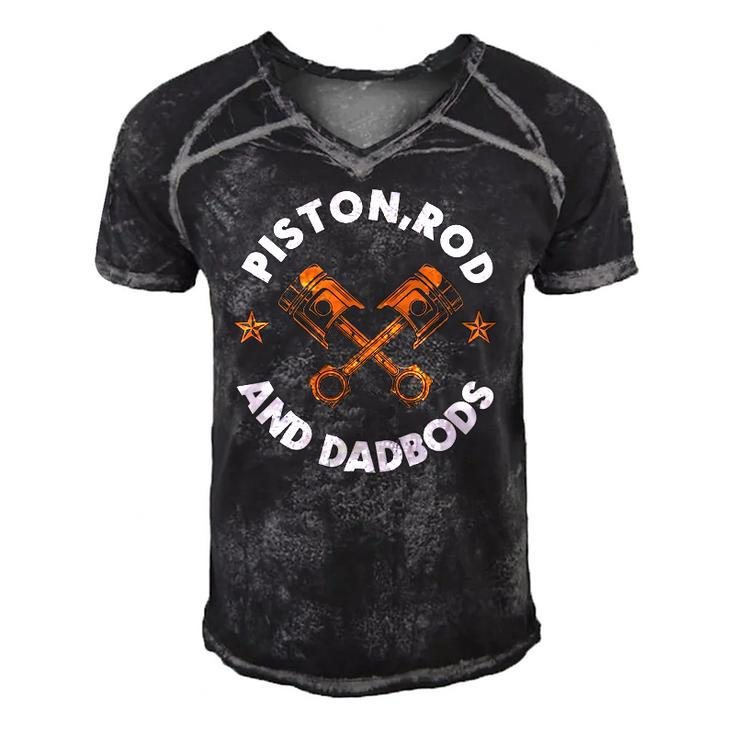 Piston Rod And Dadbods Car Mechanism Men's Short Sleeve V-neck 3D Print Retro Tshirt