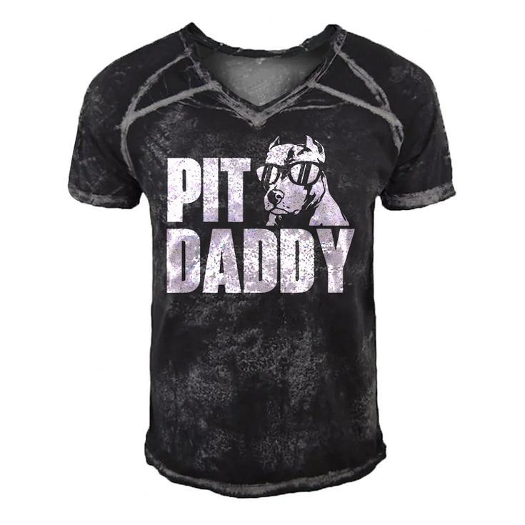 Pit Daddy - Pitbull Dog Lover Pibble Pittie Pit Bull Terrier Men's Short Sleeve V-neck 3D Print Retro Tshirt