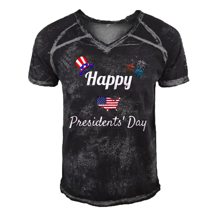 Political Happy Presidents Day Men Women Kids Men's Short Sleeve V-neck 3D Print Retro Tshirt