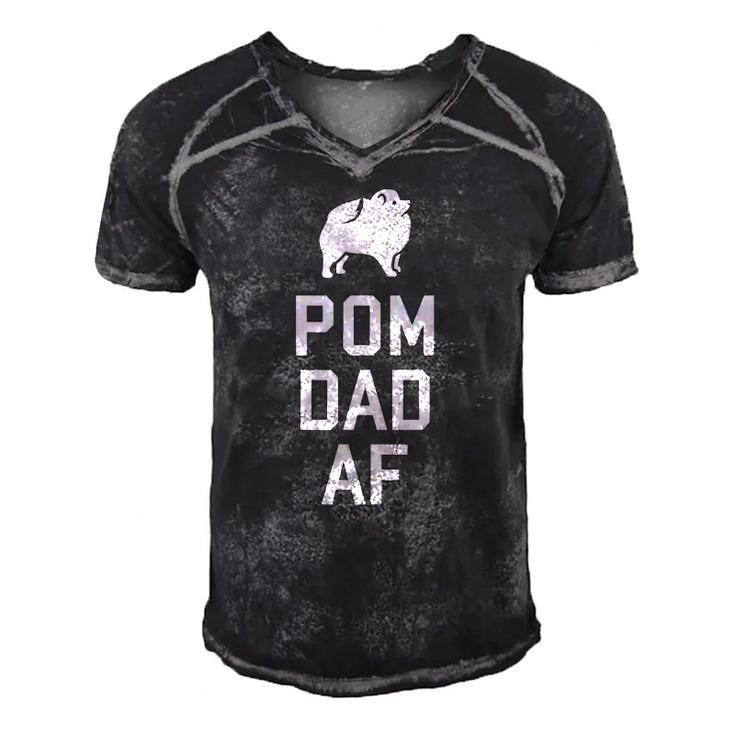 Pom Dad Af Cute Pom Lover Fathers Day Gift Men's Short Sleeve V-neck 3D Print Retro Tshirt