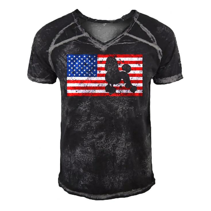 Poodle S Poodle Gifts 4Th Of July Flag America Men's Short Sleeve V-neck 3D Print Retro Tshirt