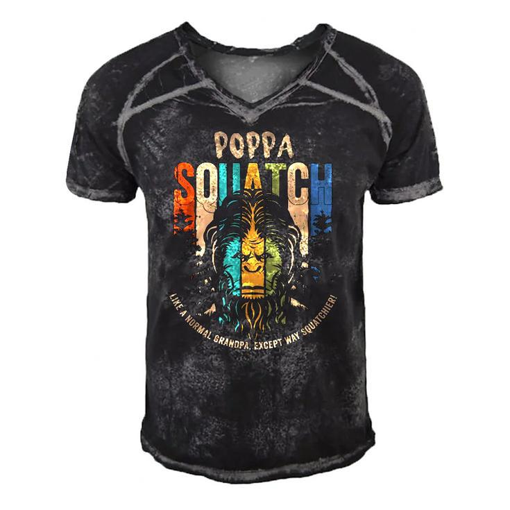 Poppa Squatch - Funny Bigfoot Sasquatch Fathers Day Gift Men's Short Sleeve V-neck 3D Print Retro Tshirt