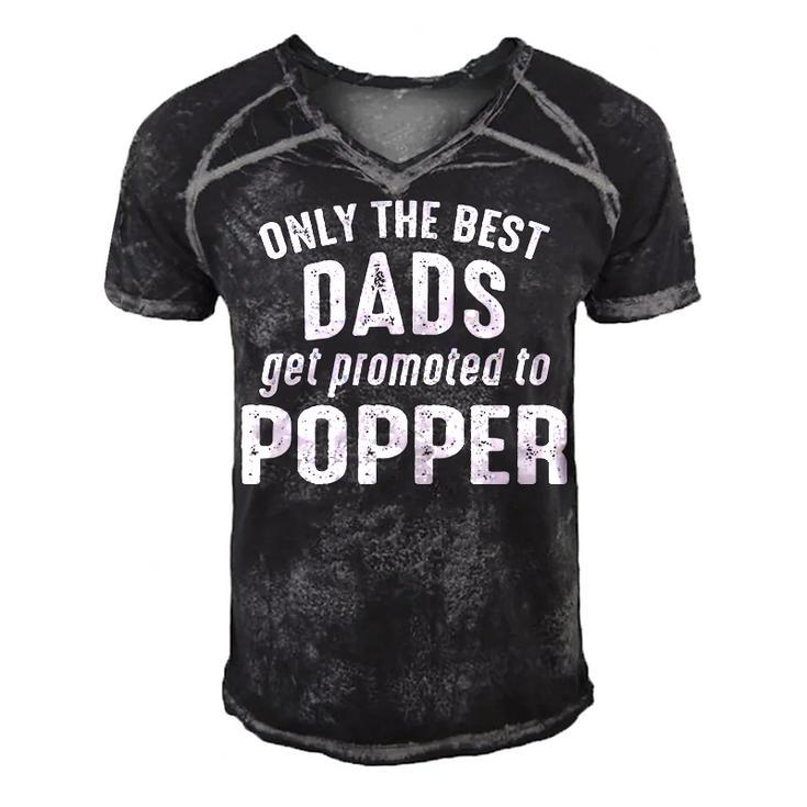 Popper Grandpa Gift   Only The Best Dads Get Promoted To Popper Men's Short Sleeve V-neck 3D Print Retro Tshirt