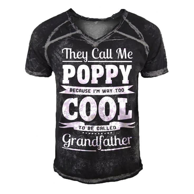 Poppy Grandpa Gift   Im Called Poppy Because Im Too Cool To Be Called Grandfather Men's Short Sleeve V-neck 3D Print Retro Tshirt