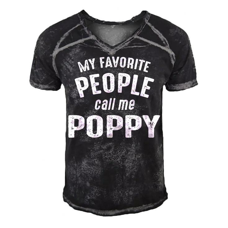 Poppy Grandpa Gift   My Favorite People Call Me Poppy Men's Short Sleeve V-neck 3D Print Retro Tshirt