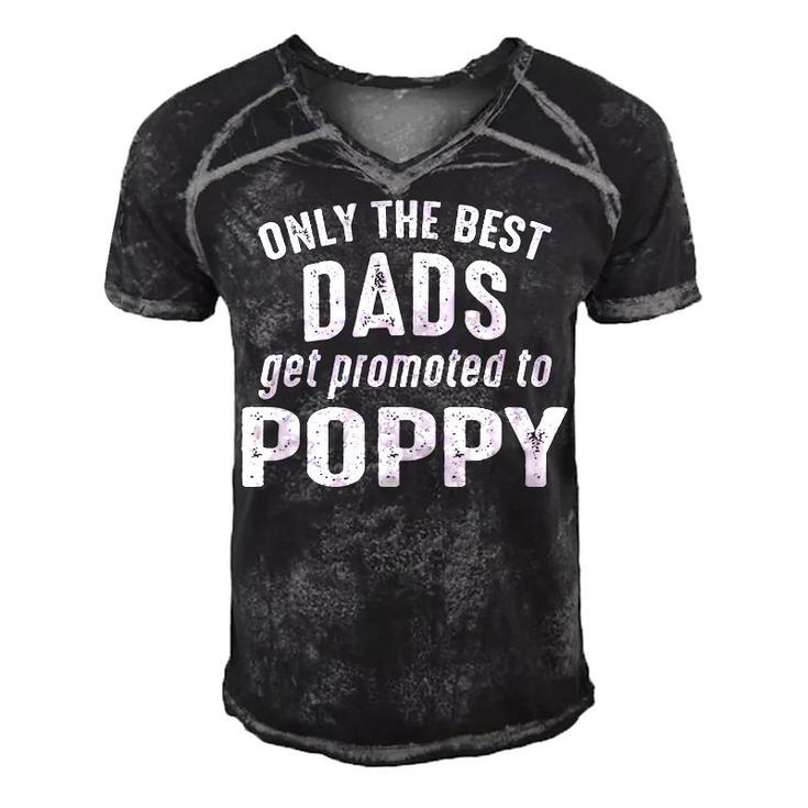 Poppy Grandpa Gift   Only The Best Dads Get Promoted To Poppy Men's Short Sleeve V-neck 3D Print Retro Tshirt