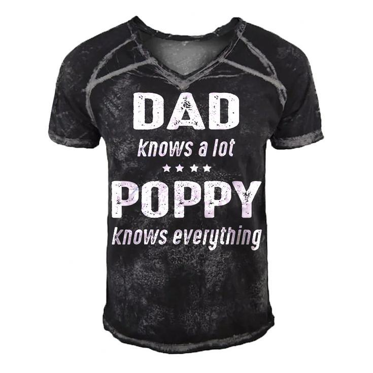 Poppy Grandpa Gift   Poppy Knows Everything Men's Short Sleeve V-neck 3D Print Retro Tshirt