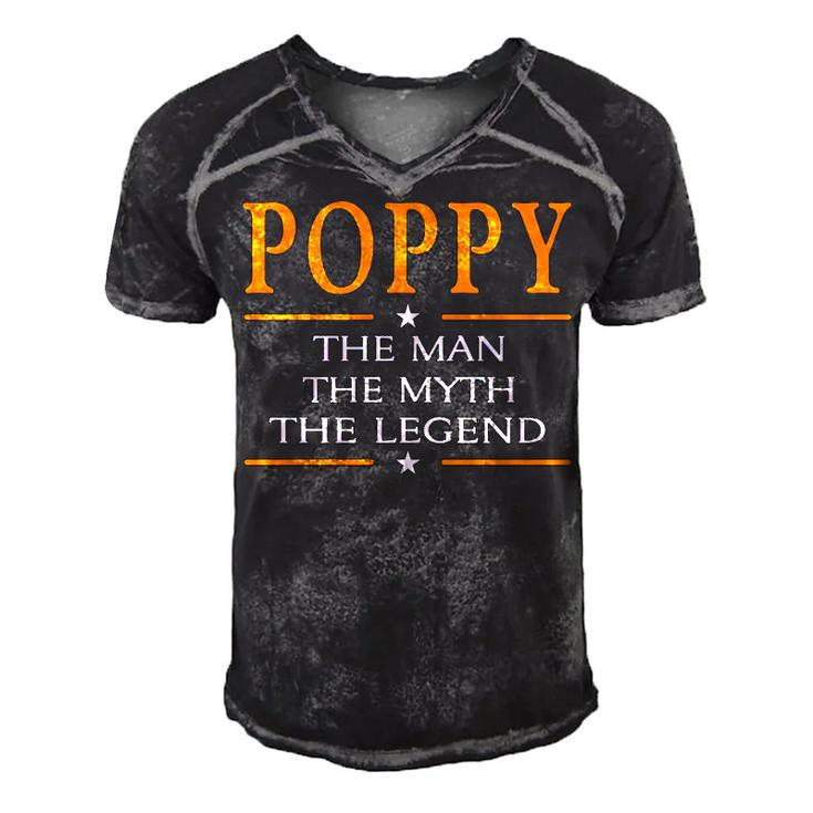 Poppy Grandpa Gift   Poppy The Man The Myth The Legend Men's Short Sleeve V-neck 3D Print Retro Tshirt